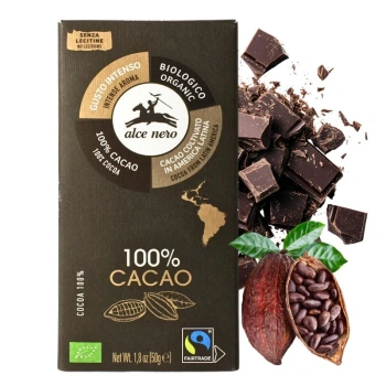 Gorzka czekolada, 100% kakao Bio, Alce Nero 50g