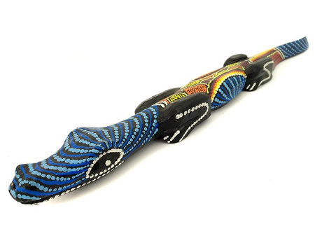 FIGURKA RZEŹBA KROKODYL (KROKODYL, DREWNO, ORIENT, DŁ.60 CM)