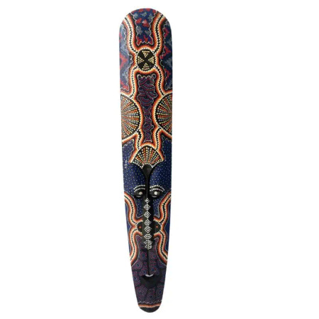 Maska drewniana z Indonezji 100 cm (kolorowa, płaskorzeźba)