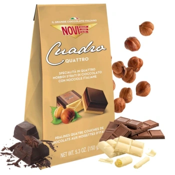 Włoskie czekoladki praliny z kremem orzechowym Quattro Novi 150g