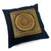 Poszewka na poduszkę orientalna dekoracja (40x40, czarna, mandala, Indie)