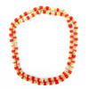 Korale szkło weneckie, czerwone (naszyjnik, korale handlu) 80 cm 