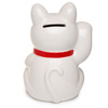 Skarbonka kot Maneki Neko, ceramiczna biała 16cm (figurka)