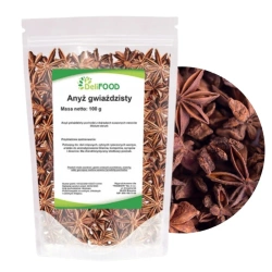 Anyż gwiaździsty, całe gwiazdki, aromatyczna przyprawa, Deli Food 100g