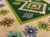 DYWAN CHODNIK KILIM TURECKI KWADRATY ZIELONY 60 x 120 cm