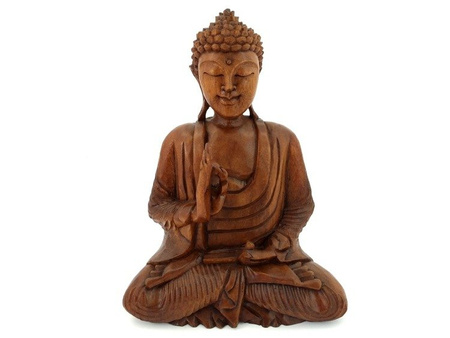 FIGURKA BUDDA (BUDDHA, DREWNIANY, WYS. 30 CM)