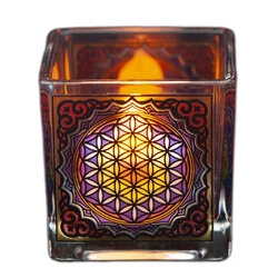 Lampion latarenka kwiat życia ozdobny świecznik tealight