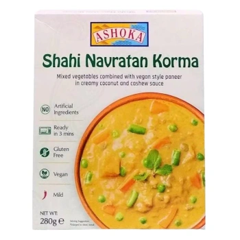 Shahi Navratan Korma Ashoka, indyjskie danie gotowe, wegańskie 280g