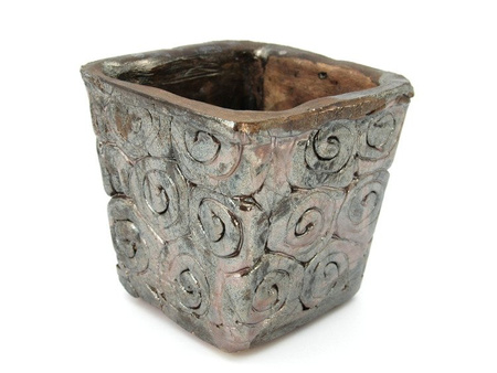 SREBRNA CERAMICZNA DONICA (DONICA, RĘKODZIEŁO, OLIGOS)