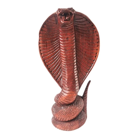 Drewniana figurka kobra, rzeźba z drewna suar, Indonezja 30 cm