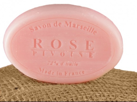 MYDŁO MARSYLSKIE RÓŻA PIWONIA (100G, 72% OLEJU, FRANCJA)