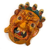 MASKA TYBETAŃSKA MAHAKALA  ŻÓŁTY (TYBET, WYS. 21CM)