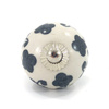 Gałka ceramiczna czarno-biała, uchwyt meblowy (Indie, Rękodzieło)