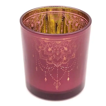 Świecznik na tealight z orientalnym wzorem mandali, 7x8 cm