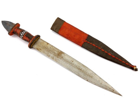 NÓŻ TUAREGÓW Z CZADU (TUAREG, RĘKODZIEŁO, 44,5 CM)