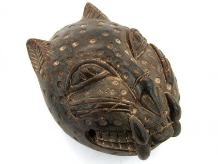 LEOPARD Z BENINU (GŁOWA, NIGERIA, Z AFRYKI, TERAKOTA)