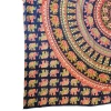 Narzuta na łóżko, mandala, słonie, granatowa  kapa, zasłona, obrus 210x240 Indie