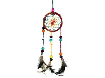 KOLOROWY ŁAPACZ SNÓW (RĘKODZIEŁO, PIÓRA)