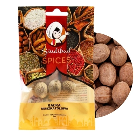 Gałka muszkatołowa cała, aromatyczna przyprawa, 3szt. Sindibad 