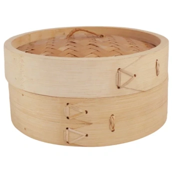 Parowar bambusowy jednopiętrowy, parownik do gotowania na parze 25 cm