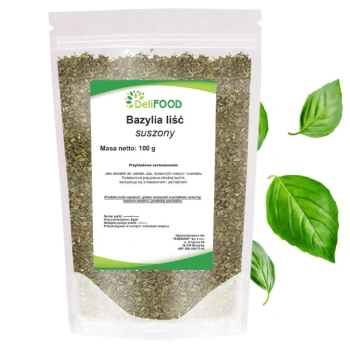 Bazylia suszona, naturalna przyprawa, Deli Food 100g