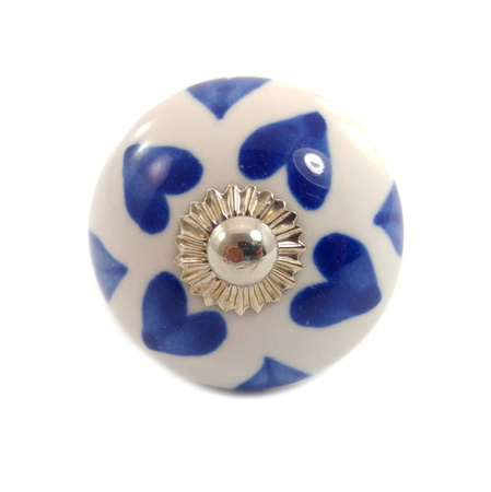 Uchwyt meblowy gałka ceramiczna serce (Indie,rękodzieło)