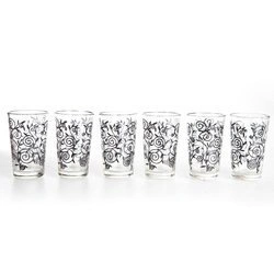 Szklaneczki marokańskie (Maroko, komplet, szkło, zdobione)