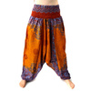 Szarawary spodnie pomarańczowo-lawendowe przewiewne (alladynki, do jogi, haremki Indie)
