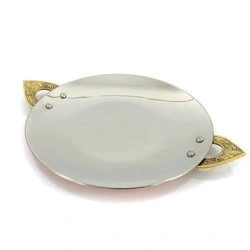 Tradycyjne naczynie indyjskie do serwowania tava 17,5cm (miedziane, patera, Indie)