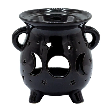 Kominek zapachowy do olejków, Fazy Księżyca, w kolorze czarnym
