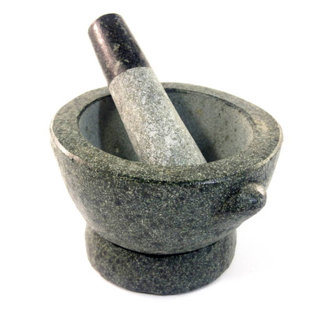 Moździerz z tłuczkiem, granitowy 15x11cm (moździerz kamienny)