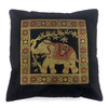 Poszewka na poduszkę orientalna dekoracja (40x40, czarna, słoń, Indie)