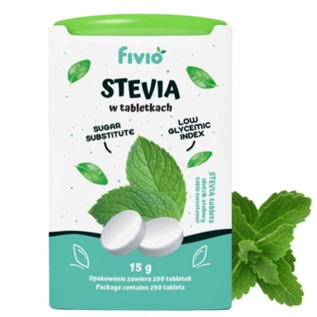 Stewia w tabletkach, stevia zamennik cukru, 250 tabl. DeliFood