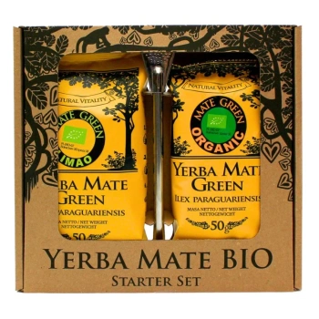 Zestaw Yerba Mate Green Bio + bombila, 100g