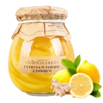 Cytryny w syropie z imbirem do herbaty, w plastrach, Spichlerz 260g