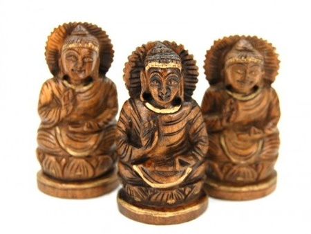 FIGURKA BUDDY DREWNIANA Z INDII (BUDDA, DREWNO, INDIE)