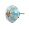 Uchwyt meblowy gałka ceramiczna niebieska Indie rękodzieło