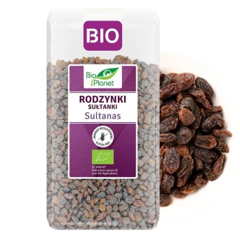 Rodzynki sułtańskie suszone, sułtanki bezglutenowe bio, 400g Bio Planet