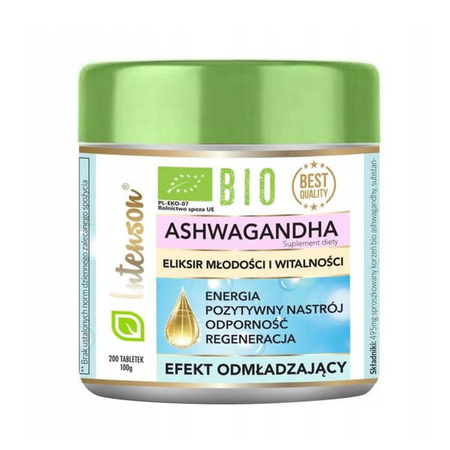 Tabletki Ashwagandha 100g Intenson 200 tabletek po 500 mg