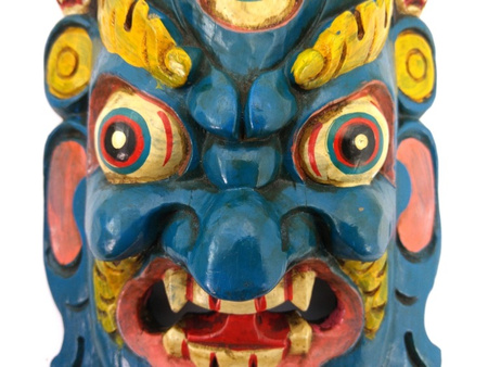 MASKA TYBETAŃSKA MAHAKALA (NEPAL, WYS. 22 CM)