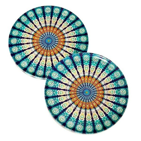 Podstawki metalowe pod kubek 2szt (z korka, Turcja, mandala,x)