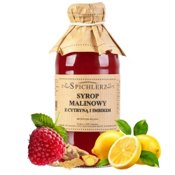 Syrop malinowy z cytryną i imbirem do herbaty, Spichlerz 330ml