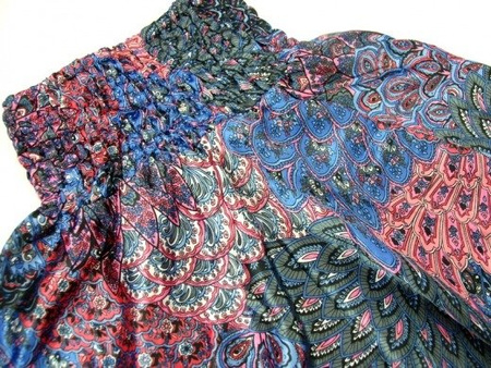 SZARAWARY SPODNIE KOLOROWE WISKOZA PAWIE OKO SZEROKA GUMKA