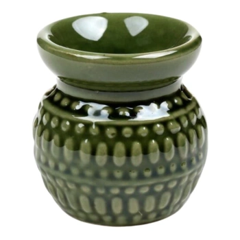 Kominek zapachowy, podgrzewacz do olejków i wosków w kolorze zielonym