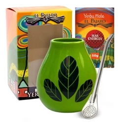Zestaw Yerba Mate UN POCO El Pajaro Mas Energia 50g + Matero + Bombilla