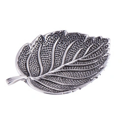 Podstawka stojak na kadzidełka liść metalowy kadzidła