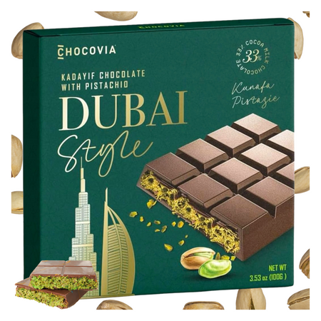 Czekolada dubajska z pistacjami i ciastem Kadayif, Chocovia Dubai 100g