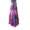 Indyjska długa spódnica kopertowa wiązana fioletowa (patchwork bawełna Indie)