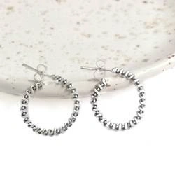 Kolczyki kółka, kolor srebrny biżuteria orientalna
