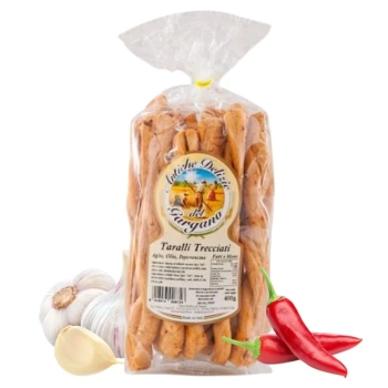 Taralli włoskie ciastka wytrawne z czosnkiem i chili Antico Pastificio 300g